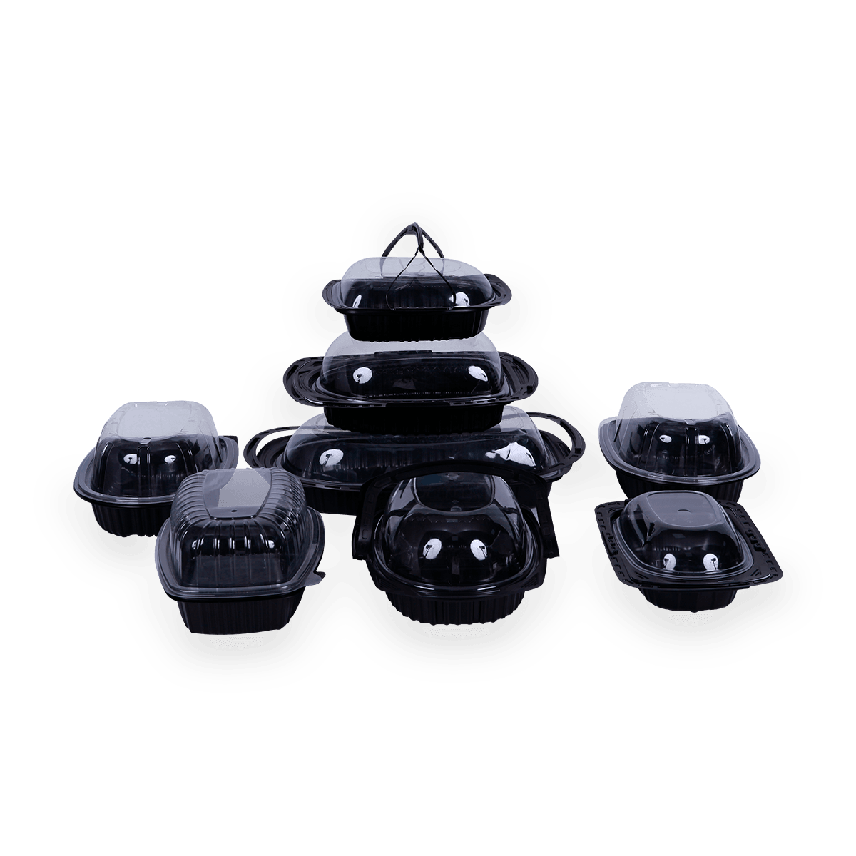 黑色塑料PP烤雞外賣(mài)包裝容器